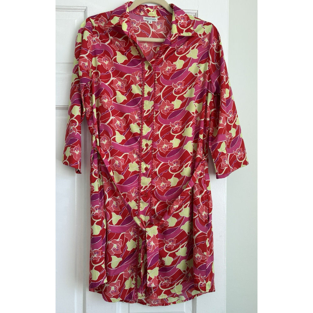Moda Posa Button Down Dress Size Small Retro Barbiecore Groovy Resort Wear